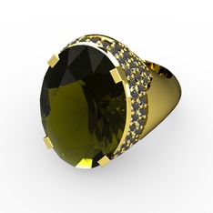 Melissa Yüzük - Peridot ve dumanlı kuvars 18 ayar altın yüzük #x6gxnk