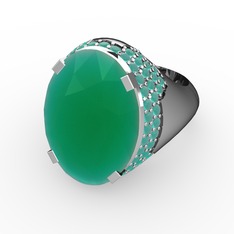 Melissa Yüzük - Kök zümrüt 18 ayar beyaz altın yüzük #z1x3rp