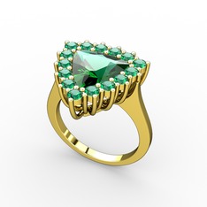 Pralia Yüzük - Yeşil kuvars 18 ayar altın yüzük #135hrzh