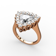 Pralia Yüzük - Swarovski ve pırlanta 18 ayar rose altın yüzük (0.9 karat) #1g5l9op