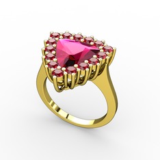 Rodolit garnet ve garnet 925 ayar altın kaplama gümüş yüzük