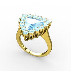 Pralia Yüzük - Akuamarin 18 ayar altın yüzük #1nh9to4