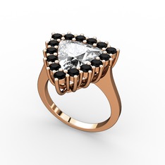 Pralia Yüzük - Swarovski ve siyah zirkon 925 ayar rose altın kaplama gümüş yüzük #3o5g9c