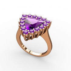 Pralia Yüzük - Ametist 8 ayar rose altın yüzük #erb2n3
