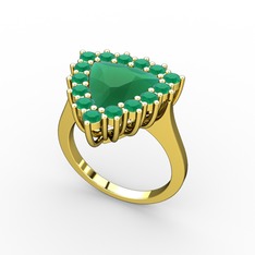 Pralia Yüzük - Kök zümrüt 8 ayar altın yüzük #fowbbh