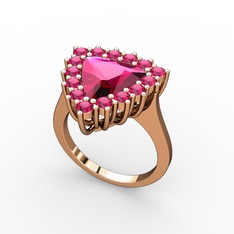 Pralia Yüzük - Rodolit garnet 14 ayar rose altın yüzük #hmv4kq