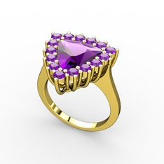 Pralia Yüzük - Ametist 14 ayar altın yüzük #idfpu1
