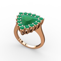 Kök zümrüt 14 ayar rose altın yüzük