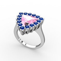 Pralia Yüzük - Pembe kuvars ve lab safir 925 ayar gümüş yüzük #kbfurl