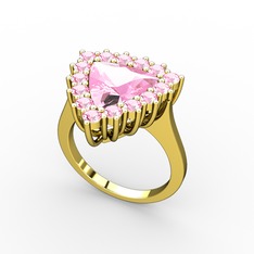 Pralia Yüzük - Pembe kuvars 14 ayar altın yüzük #up7ikq
