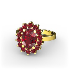 Garnet 18 ayar altın yüzük