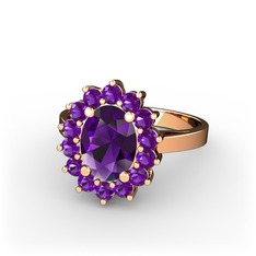 Eda Yüzük - Ametist 8 ayar rose altın yüzük #1i5uecb