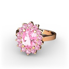 Pembe kuvars 8 ayar rose altın yüzük