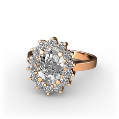 Swarovski 18 ayar rose altın yüzük