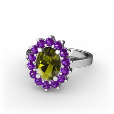 Eda Yüzük - Peridot ve ametist 925 ayar gümüş yüzük #lhihxo