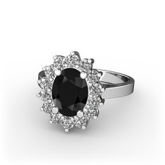 Eda Yüzük - Siyah zirkon ve swarovski 925 ayar gümüş yüzük #qfxtzg