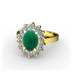 Eda Yüzük - Kök zümrüt ve swarovski 8 ayar altın yüzük #tnbh4l