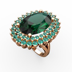 Neşe Yüzük - Yeşil kuvars 8 ayar rose altın yüzük #1aiycwy