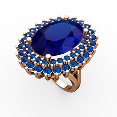 Neşe Yüzük - Lab safir 8 ayar rose altın yüzük #1uc18et