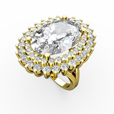 Neşe Yüzük - Swarovski ve pırlanta 14 ayar altın yüzük (2.496 karat) #dii7gq