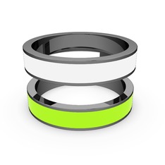 925 ayar siyah rodyum kaplama gümüş yüzük (Neon yeşil mineli)