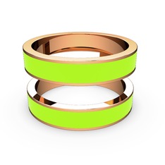 14 ayar rose altın yüzük (Neon yeşil mineli)