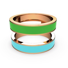 14 ayar rose altın yüzük (Turkuaz mineli)