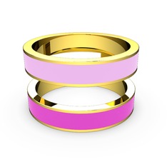 18 ayar altın yüzük (Neon pembe mineli)