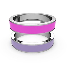 8 ayar beyaz altın yüzük (Menekşe mineli)