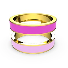 İkili Mine Yüzük - 14 ayar altın yüzük (Açık pembe mineli) #1jj7zxn