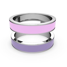 14 ayar beyaz altın yüzük (Menekşe mineli)