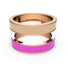 925 ayar rose altın kaplama gümüş yüzük (Neon pembe mineli)