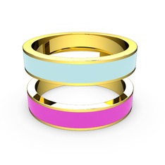 14 ayar altın yüzük (Neon pembe mineli)