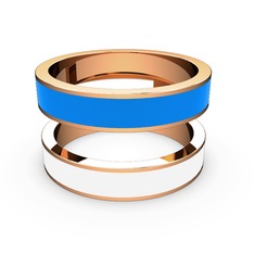 İkili Mine Yüzük - 14 ayar rose altın yüzük (Beyaz mineli) #1m1zcft