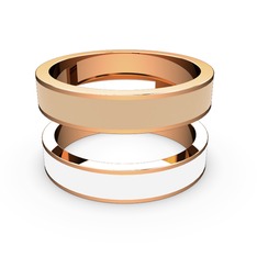 İkili Mine Yüzük - 8 ayar rose altın yüzük (Beyaz mineli) #1n9bcrs