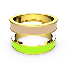 8 ayar altın yüzük (Neon yeşil mineli)