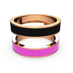 14 ayar rose altın yüzük (Neon pembe mineli)