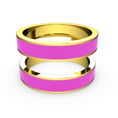 8 ayar altın yüzük (Neon pembe mineli)
