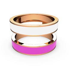 925 ayar rose altın kaplama gümüş yüzük (Neon pembe mineli)