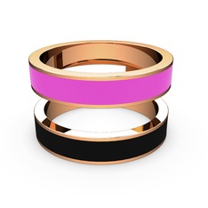 14 ayar rose altın yüzük (Siyah mineli)