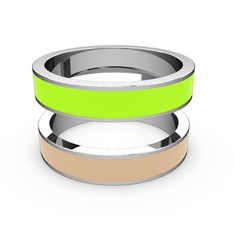 8 ayar beyaz altın yüzük (Ekru mineli)