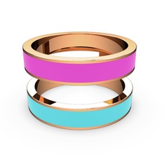 14 ayar rose altın yüzük (Turkuaz mineli)