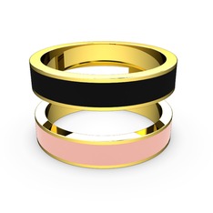 925 ayar altın kaplama gümüş yüzük (Pastel pembe mineli)