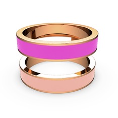 925 ayar rose altın kaplama gümüş yüzük (Pastel pembe mineli)