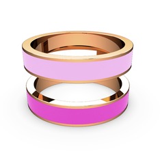 14 ayar rose altın yüzük (Neon pembe mineli)