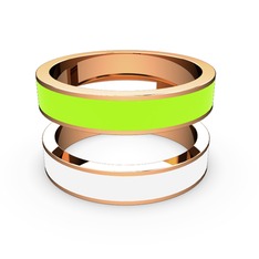 İkili Mine Yüzük - 18 ayar rose altın yüzük (Beyaz mineli) #h06o2d