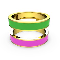8 ayar altın yüzük (Neon pembe mineli)