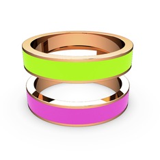 8 ayar rose altın yüzük (Neon pembe mineli)