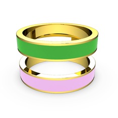 İkili Mine Yüzük - 14 ayar altın yüzük (Açık pembe mineli) #j7q569