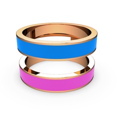 14 ayar rose altın yüzük (Neon pembe mineli)